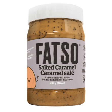 Front of Fatso Salted Caramel Almond and Seed Butter, 454g