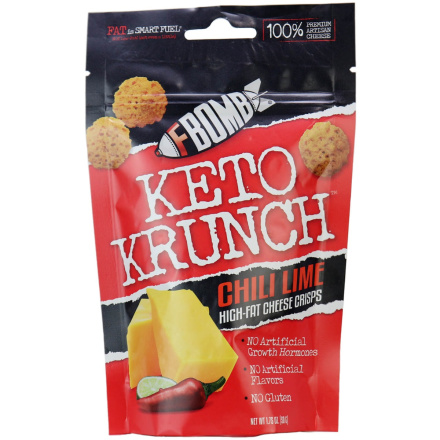 FBomb Keto Krunch Chili Lime Cheese Crisps, 50g
