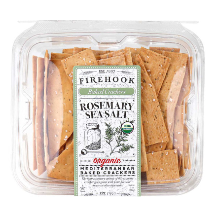 Front of Firehook Organic Mediterranean Baked Crackers Rosemary Sea Salt, 227g