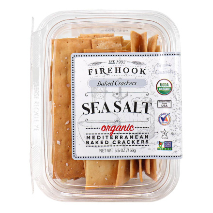 Front of Firehook Organic Mediterranean Baked Crackers Sea Salt, 156g