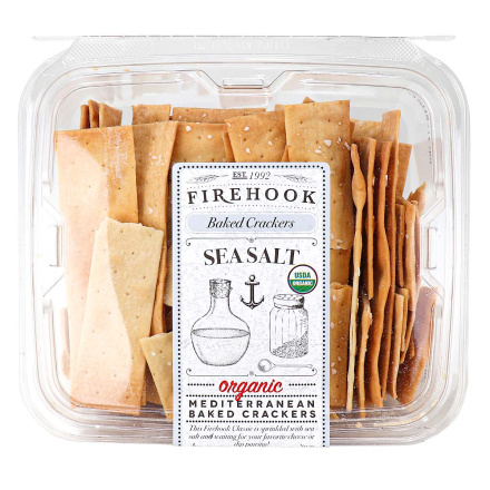 Front of Firehook Organic Mediterranean Baked Crackers Sea Salt, 227g