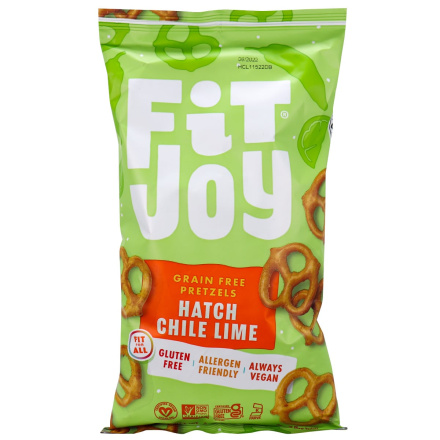 Front of FitJoy Grain-Free Pretzels Hatch Chile Lime