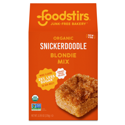 Front of Foodstirs Low Sugar Snickerdoodle Blondie Mix, 339g