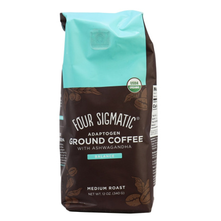 Four Sigmatic Balance Medium Roast Organic Half Caf Coffee with Ashwagandha and Eleuthero Adaptogens, 340g 