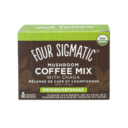 Four Sigmatic Defend Organic Mushroom Coffee Mix with Chaga, 10 Packets