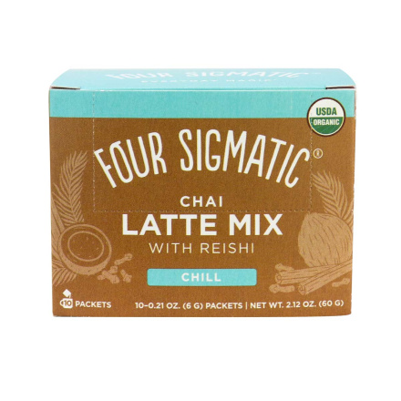 Four Sigmatic Calm Organic Mushroom Chai Latte Mix with Reishi Mushroom, 10 Packets