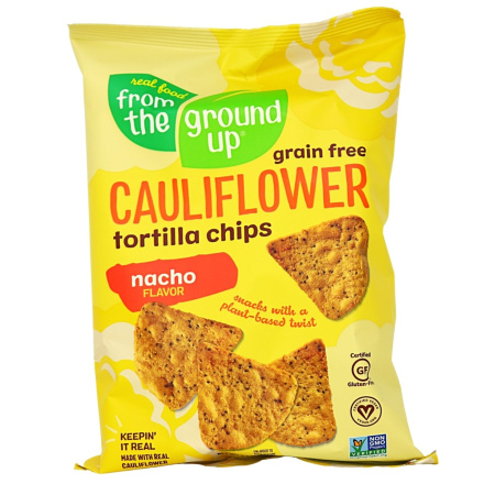 From The Ground Up Cauliflower Veggie Tortilla Chips Nacho, 128g 