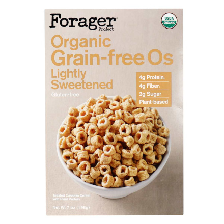 Front of Forager Project Organic Grain-Free Os Lightly Sweetened