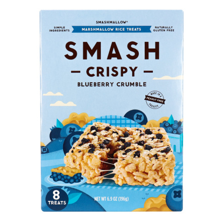 Front of Smashmallow Smash Crispy Blueberry Crumble