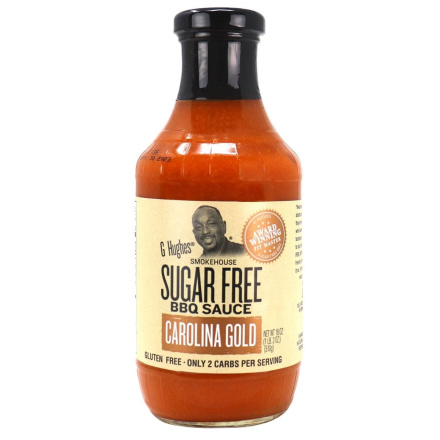 Front of G Hughe Sugar Free BBQ sauce Carolina Gold
