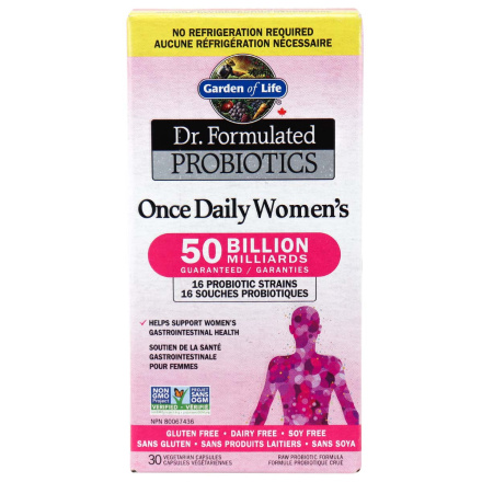 Front of Garden of Life Dr. Formulated Probiotics Once Daily Women’s 50 Billion CFU, 30 Capsules