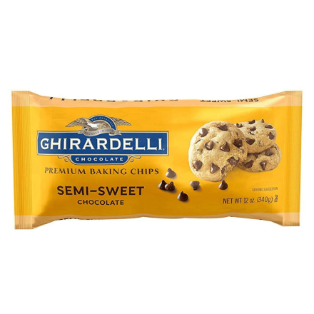 Front of Ghirardelli Semi-sweet Chocolate Baking Chips, 340g