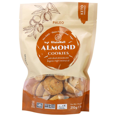 GluteNull Grain-Free Paleo Cookies Almond, 210g