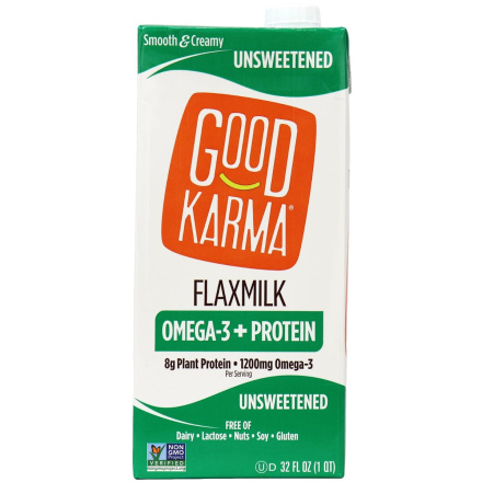 Good Karma Unsweetened Flaxmilk + Protein, 946ml