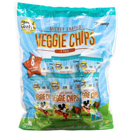Front of Good Health Mickey Shaped Veggie Chips, Pack of 6
