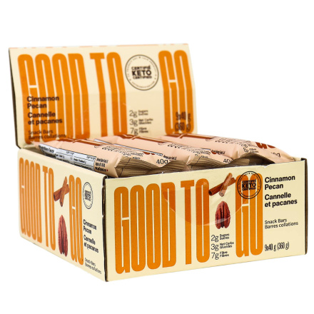Good To Go Almond Flour Snack Bars Cinnamon Pecan, 9 Bar Pack