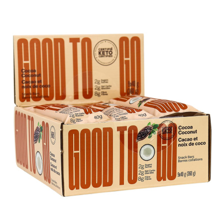 Good To Go Almond Flour Snack Bars Cocoa Coconut, 9 Bar Pack