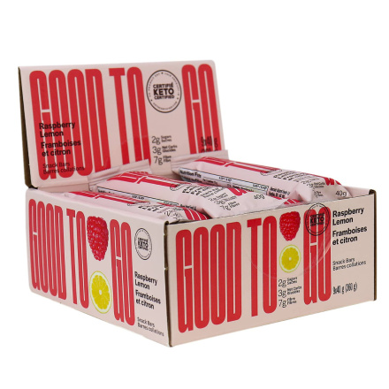 Good To Go Almond Flour Snack Bars Raspberry Lemon, 9 Bar Pack