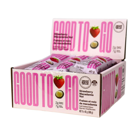 Good To Go Almond Flour Snack Bars Strawberry Macadamia, 9 Bar Pack