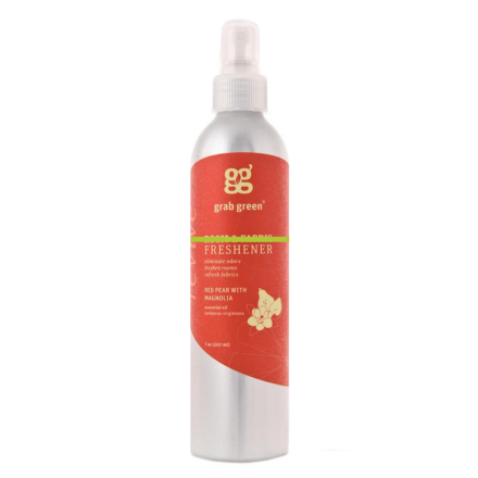 Front of grab green Room & Fabric Freshener Red Pear With Magnolia, 207 mL