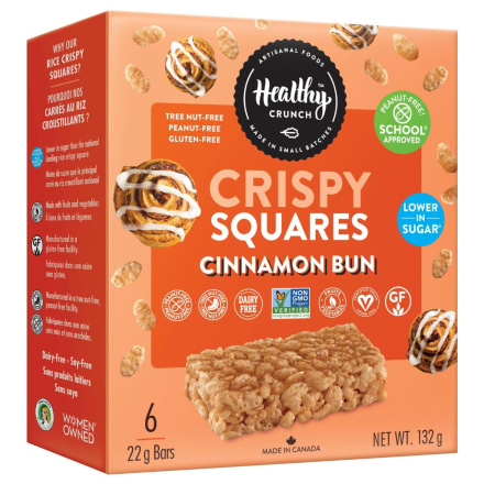 Front of Healthy Crunch Crispy Squares Cinnamon Bun