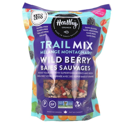 Front of Healthy Crunch Trail Mix Wild Berry