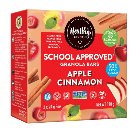 Healthy Crunch Gluten-Free Nut-Free Apple Cinnamon Granola Bars, 5 Bars