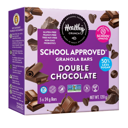 Healthy Crunch Gluten-Free Nut-Free Double Chocolate Granola Bars, 5 Bars