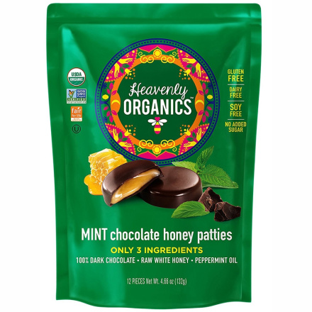 Heavenly Organics Mint Chocolate Honey Patties, 132g