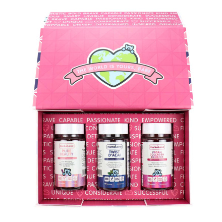 Side of Herbaland Beauty Gummy Vitamin Box, Set of 3