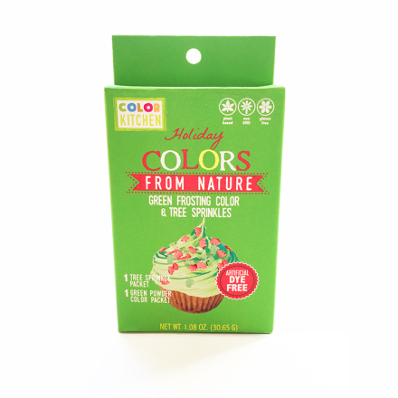 ColorKitchen Holiday, Green Food Color and Tree Sprinkle Set, 31g