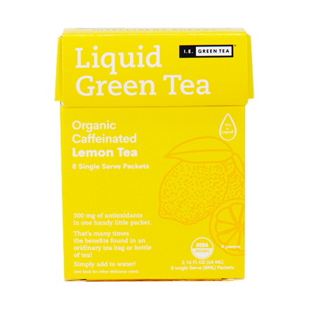 Front of I.E. Green Tea Organic Tea Concentrate Lemon 