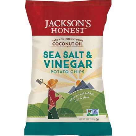 Jackson's Honest Sea Salt and Vinegar Potato Chips, 142g