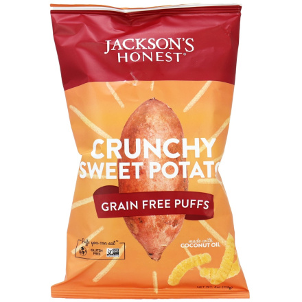 Jackson's Honest Crunchy Sweet Potato Grain Free Puffs, 113g