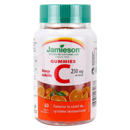 Front of Jamieson Vitamins Vitamin C Gummies Orange, 60 Gummies