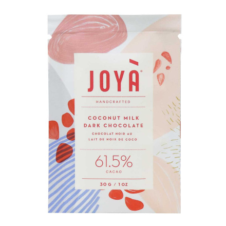 Front of JOYÀ Handcrafted Coconut Milk 61.5% Dark Chocolate, 30g
