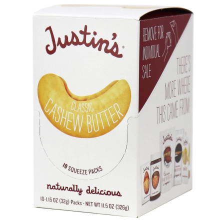 Justin's Classic Cashew Butter Squeeze Pack, 10 Packs
