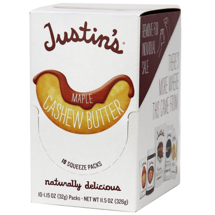 Justin's Maple Cashew Butter Squeeze Pack, 10 Packs