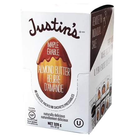 Justin's Maple Almond Butter Squeeze Pack, 10 Packs