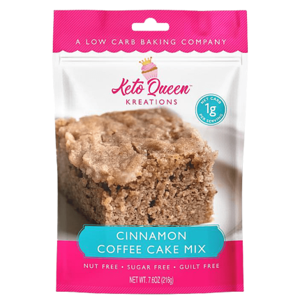 Front of Keto Queen Kreations Sugar-Free Cinnamon Coffee Cake Mix, 216g
