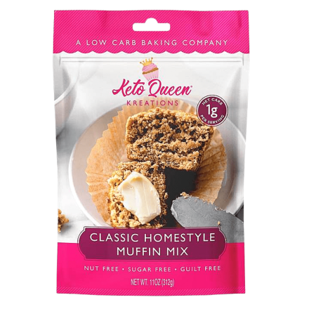 Front of Keto Queen Kreations Sugar-Free Classic Homestyle Muffin Mix, 312g
