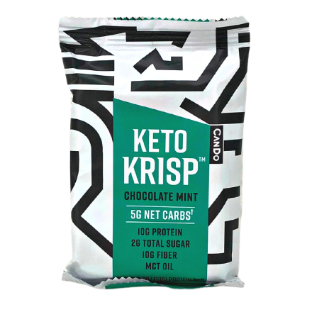 Front of CanDo Keto Krisp Keto Protein Bar Chocolate Mint