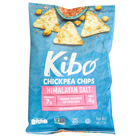 Front of Kibo Gluten-Free Chickpea Chips Himalayan Salt, 113g