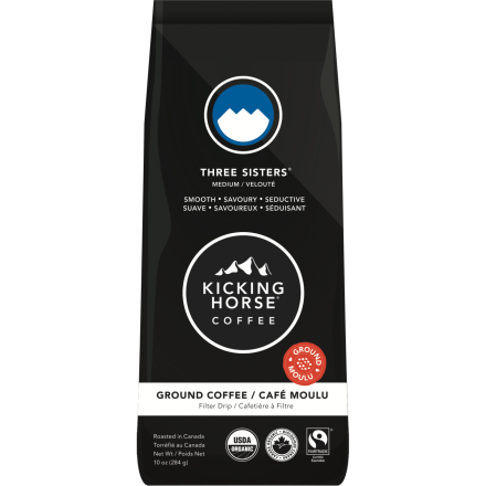 Kicking Horse Three Sisters Ground Coffee Medium Roast, 284g