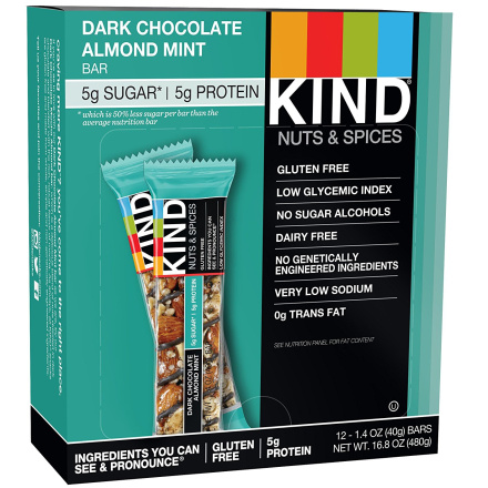 Kind Dark Chocolate Almond Mint Bar, 12 Bars