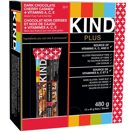 Kind Chocolate Cherries & Cashew Bar with Antioxidants, 12 Bars