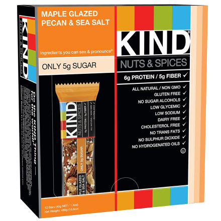 Kind Maple Glazed Pecan & Sea Salt Bar, 12 Bars