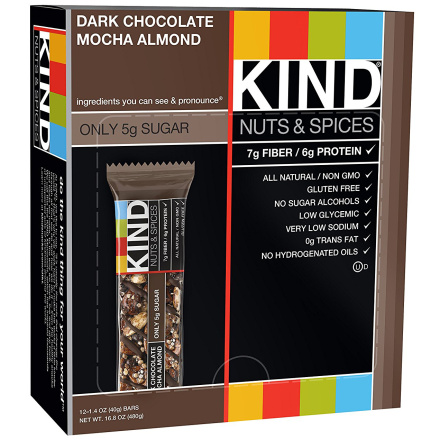 Kind Dark Chocolate Mocha Almond Bar, 12 Bars