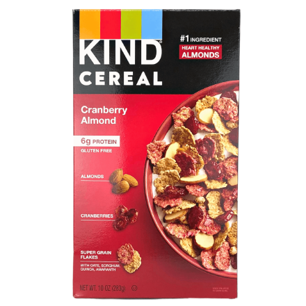 Front of Kind Super Grains Cereal Cranberry Almond