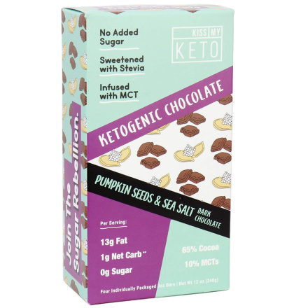 Kiss My Keto Pumpkin Seeds & Sea Salt Keto Chocolate (4 Pack), 340g